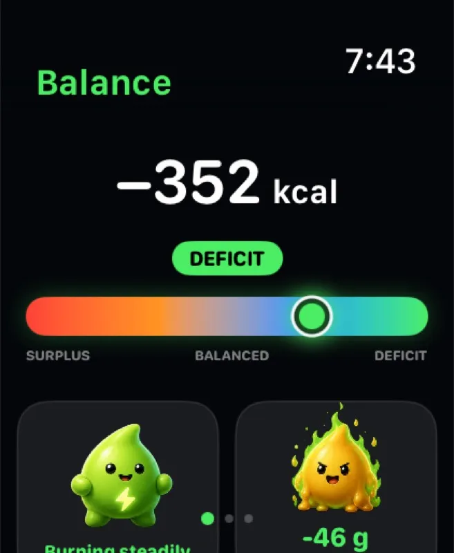 Energy Bank Apple Watch daily balance screen
