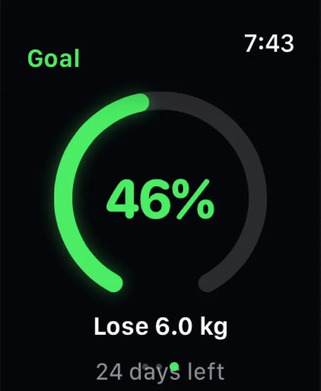 Energy Bank Apple Watch goal progress screen